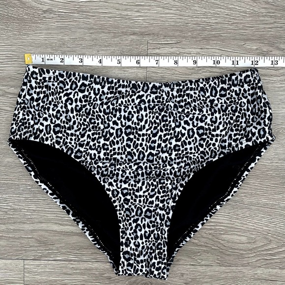 NWT Social Angel Bikini Set Halter Wrap Top High Rise Bottom Black White - Small - Picture 12 of 16